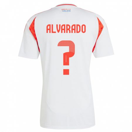 Kandiny Hombre Camiseta Chile José Alvarado #0 Blanco 2ª Equipación 24-26 La Camisa Chile