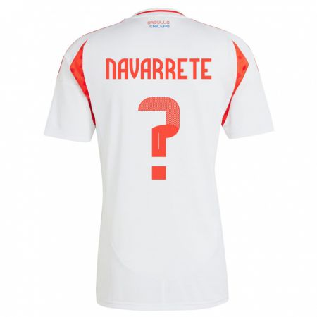 Kandiny Hombre Camiseta Chile Sebastián Navarrete #0 Blanco 2ª Equipación 24-26 La Camisa Chile