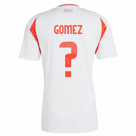 Kandiny Hombre Camiseta Chile Cristóbal Gómez #0 Blanco 2ª Equipación 24-26 La Camisa Chile