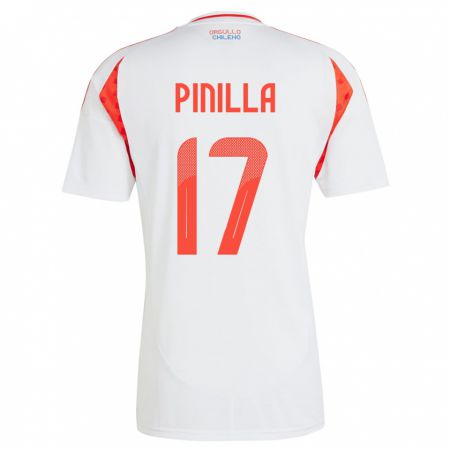 Kandiny Hombre Camiseta Chile Fernanda Pinilla #17 Blanco 2ª Equipación 24-26 La Camisa Chile