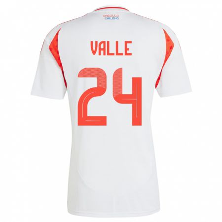 Kandiny Hombre Camiseta Chile Alessandra Valle #24 Blanco 2ª Equipación 24-26 La Camisa Chile