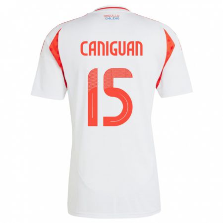 Kandiny Hombre Camiseta Chile Franchesca Caniguán #15 Blanco 2ª Equipación 24-26 La Camisa Chile