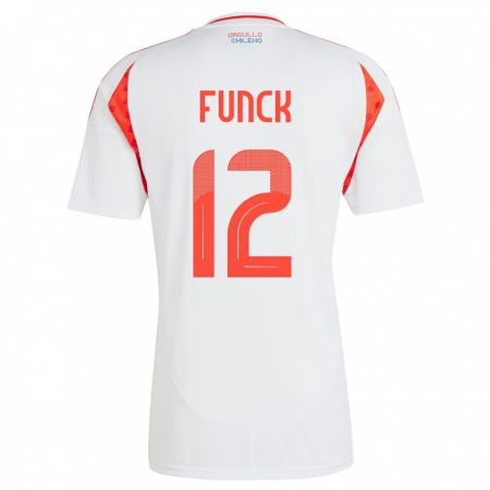 Kandiny Hombre Camiseta Chile Martina Funck #12 Blanco 2ª Equipación 24-26 La Camisa Chile