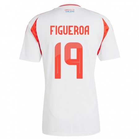 Kandiny Hombre Camiseta Chile Catalina Figueroa #19 Blanco 2ª Equipación 24-26 La Camisa Chile