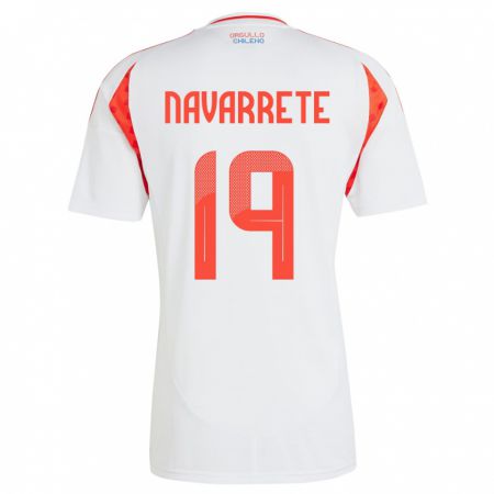 Kandiny Hombre Camiseta Chile Valentina Navarrete #19 Blanco 2ª Equipación 24-26 La Camisa Chile