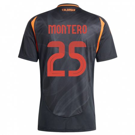 Kandiny Hombre Camiseta Colombia Álvaro Montero #25 Negro 2ª Equipación 24-26 La Camisa Chile