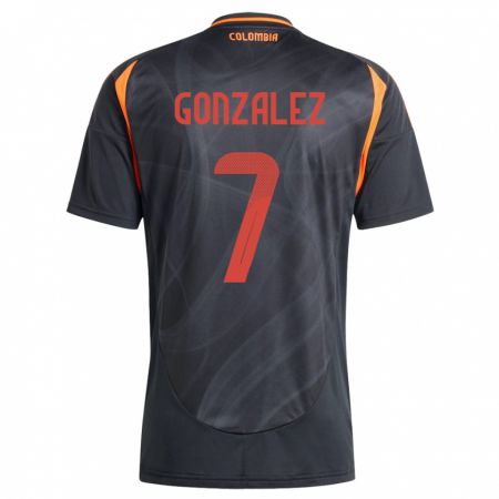 Kandiny Hombre Camiseta Colombia Celis González #7 Negro 2ª Equipación 24-26 La Camisa Chile
