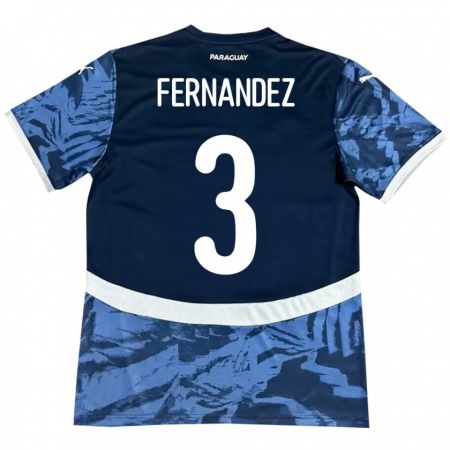 Kandiny Hombre Camiseta Paraguay Roberto Fernández #3 Azul 2ª Equipación 24-26 La Camisa Chile