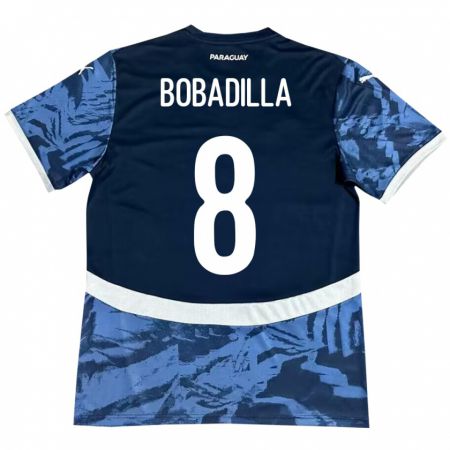 Kandiny Hombre Camiseta Paraguay Damián Bobadilla #8 Azul 2ª Equipación 24-26 La Camisa Chile