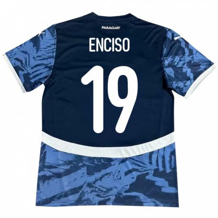 Kandiny Hombre Camiseta Paraguay Julio Enciso #19 Azul 2ª Equipación 24-26 La Camisa Chile