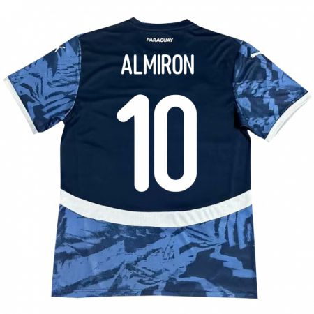 Kandiny Hombre Camiseta Paraguay Miguel Almirón #10 Azul 2ª Equipación 24-26 La Camisa Chile