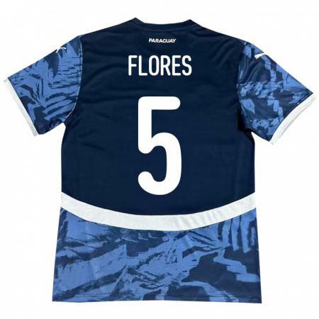 Kandiny Hombre Camiseta Paraguay Gilberto Flores #5 Azul 2ª Equipación 24-26 La Camisa Chile