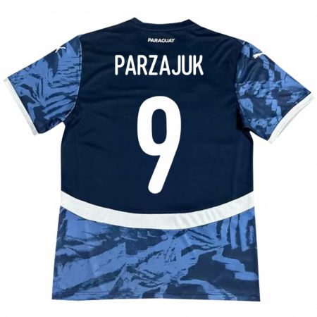 Kandiny Hombre Camiseta Paraguay Kevin Parzajuk #9 Azul 2ª Equipación 24-26 La Camisa Chile