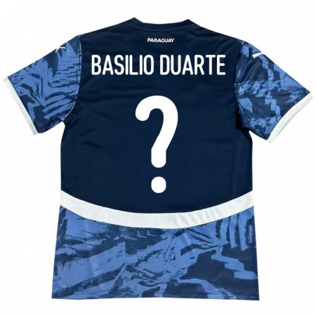 Kandiny Hombre Camiseta Paraguay Basilio Duarte #0 Azul 2ª Equipación 24-26 La Camisa Chile