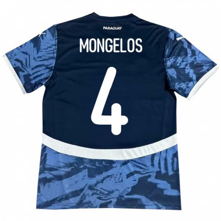 Kandiny Hombre Camiseta Paraguay Rolando Mongelós #4 Azul 2ª Equipación 24-26 La Camisa Chile