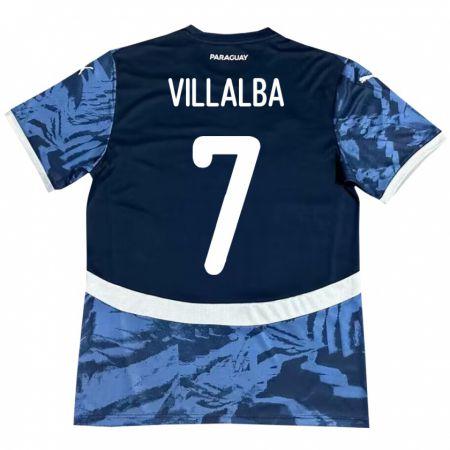 Kandiny Hombre Camiseta Paraguay Rodrigo Villalba #7 Azul 2ª Equipación 24-26 La Camisa Chile