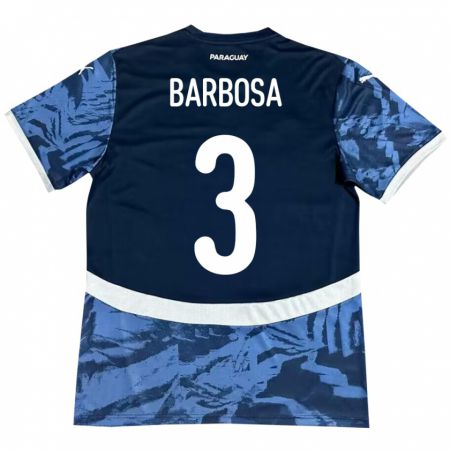 Kandiny Hombre Camiseta Paraguay Camila Barbosa #3 Azul 2ª Equipación 24-26 La Camisa Chile