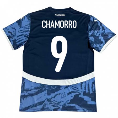Kandiny Hombre Camiseta Paraguay Lice Chamorro #9 Azul 2ª Equipación 24-26 La Camisa Chile
