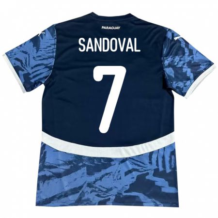 Kandiny Hombre Camiseta Paraguay Fabiola Sandoval #7 Azul 2ª Equipación 24-26 La Camisa Chile