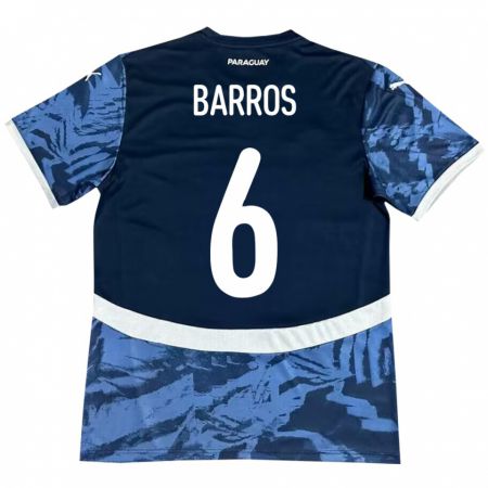 Kandiny Hombre Camiseta Paraguay Natalia Barros #6 Azul 2ª Equipación 24-26 La Camisa Chile