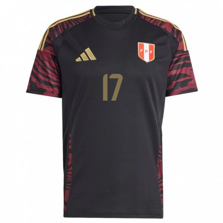 Kandiny Hombre Camiseta Perú Bassco Soyer #17 Negro 2ª Equipación 24-26 La Camisa Chile