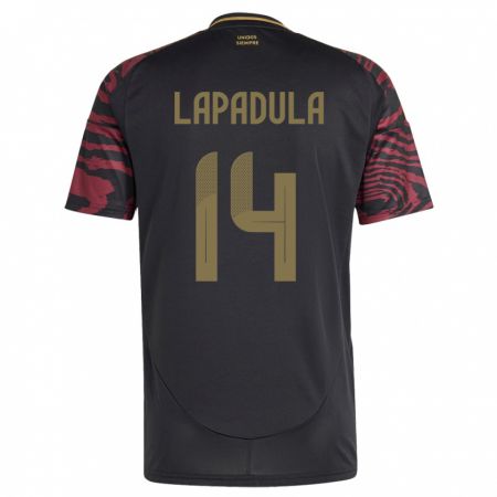 Kandiny Hombre Camiseta Perú Gianluca Lapadula #14 Negro 2ª Equipación 24-26 La Camisa Chile