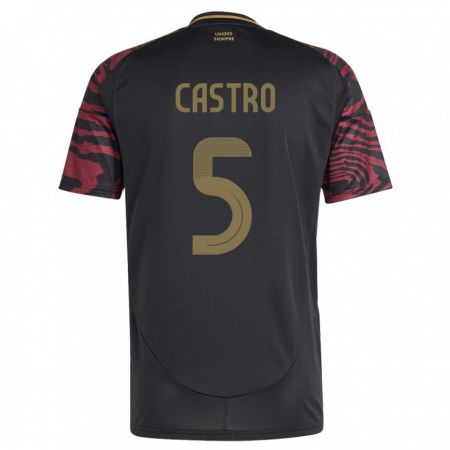 Kandiny Hombre Camiseta Perú Rosa Castro #5 Negro 2ª Equipación 24-26 La Camisa Chile