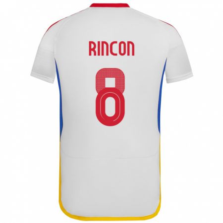 Kandiny Hombre Camiseta Venezuela Tomás Rincón #8 Blanco 2ª Equipación 24-26 La Camisa Chile