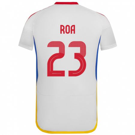 Kandiny Hombre Camiseta Venezuela Keiber Roa #23 Blanco 2ª Equipación 24-26 La Camisa Chile