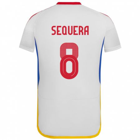 Kandiny Hombre Camiseta Venezuela Giovanny Sequera #8 Blanco 2ª Equipación 24-26 La Camisa Chile