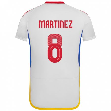 Kandiny Hombre Camiseta Venezuela Bárbara Martínez #8 Blanco 2ª Equipación 24-26 La Camisa Chile