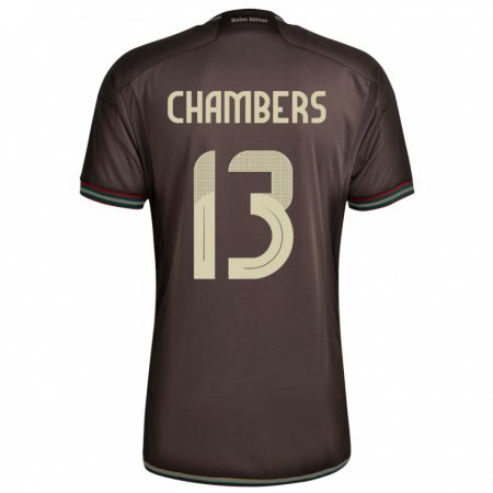 Kandiny Hombre Camiseta Jamaica Chris-Ann Chambers #13 Marrón Noche 2ª Equipación 24-26 La Camisa Chile