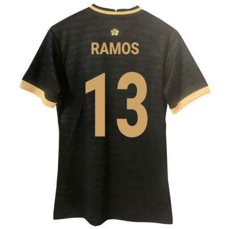 Kandiny Hombre Camiseta Panamá Jiovany Ramos #13 Negro 2ª Equipación 24-26 La Camisa Chile