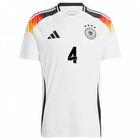 Kandiny Mujer Camiseta Alemania Leonie Maier #4 Blanco 1ª Equipación 24-26 La Camisa Chile