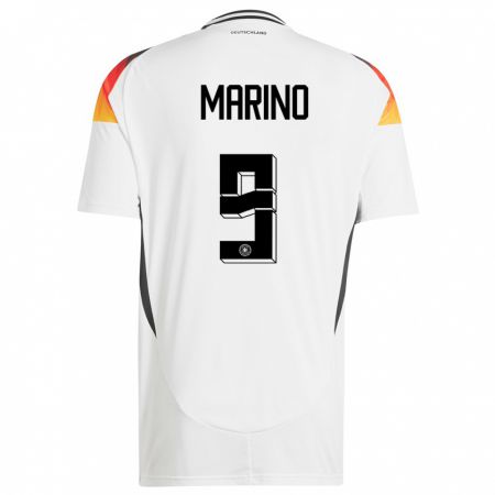 Kandiny Mujer Camiseta Alemania Stefano Marino #9 Blanco 1ª Equipación 24-26 La Camisa Chile