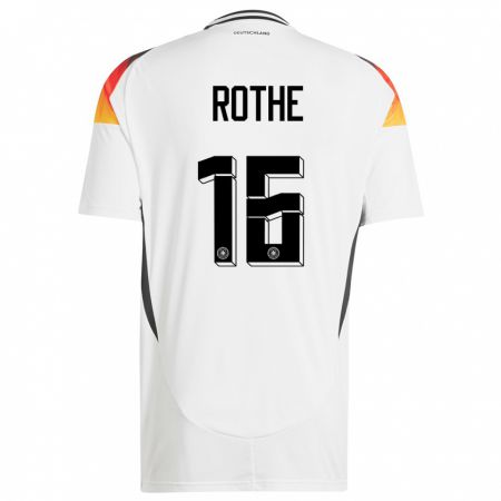 Kandiny Mujer Camiseta Alemania Tom Rothe #16 Blanco 1ª Equipación 24-26 La Camisa Chile