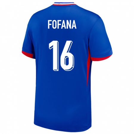 Kandiny Mujer Camiseta Francia Yahia Fofana #16 Azul 1ª Equipación 24-26 La Camisa Chile