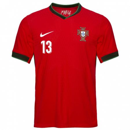 Kandiny Mujer Camiseta Portugal Rayhan Momade #13 Rojo 1ª Equipación 24-26 La Camisa Chile