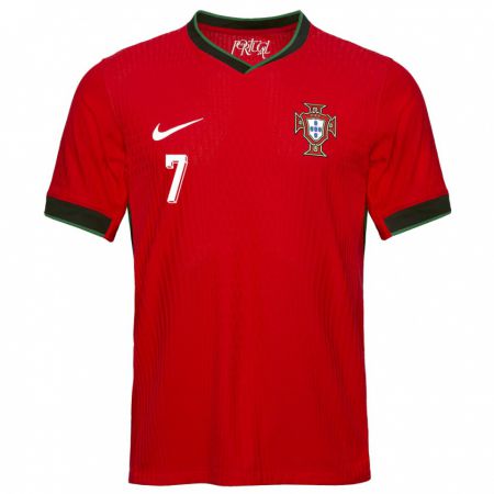 Kandiny Mujer Camiseta Portugal Cristiano Ronaldo #7 Rojo 1ª Equipación 24-26 La Camisa Chile