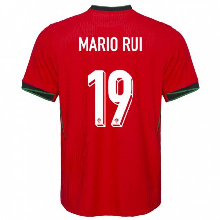 Kandiny Mujer Camiseta Portugal Mario Rui #19 Rojo 1ª Equipación 24-26 La Camisa Chile