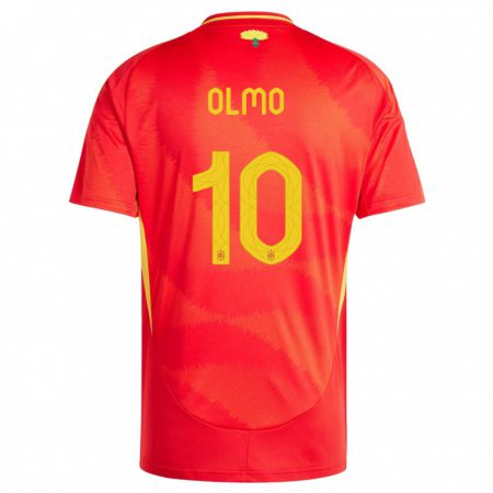 Kandiny Mujer Camiseta España Dani Olmo #10 Rojo 1ª Equipación 24-26 La Camisa Chile