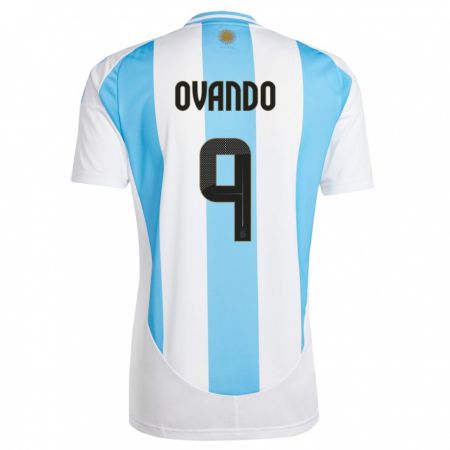 Kandiny Mujer Camiseta Argentina Lautaro Ovando #9 Blanco Azul 1ª Equipación 24-26 La Camisa Chile