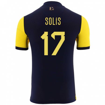 Kandiny Mujer Camiseta Ecuador Mathias Solis #17 Amarillo 1ª Equipación 24-26 La Camisa Chile
