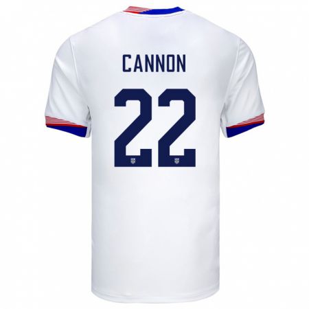 Kandiny Mujer Camiseta Estados Unidos Reggie Cannon #22 Blanco 1ª Equipación 24-26 La Camisa Chile