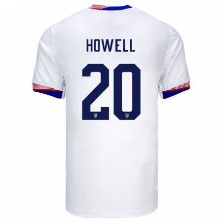 Kandiny Mujer Camiseta Estados Unidos Jaelin Howell #20 Blanco 1ª Equipación 24-26 La Camisa Chile