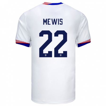 Kandiny Mujer Camiseta Estados Unidos Kristie Mewis #22 Blanco 1ª Equipación 24-26 La Camisa Chile