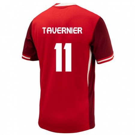 Kandiny Mujer Camiseta Canadá Kevaughn Tavernier #11 Rojo 1ª Equipación 24-26 La Camisa Chile