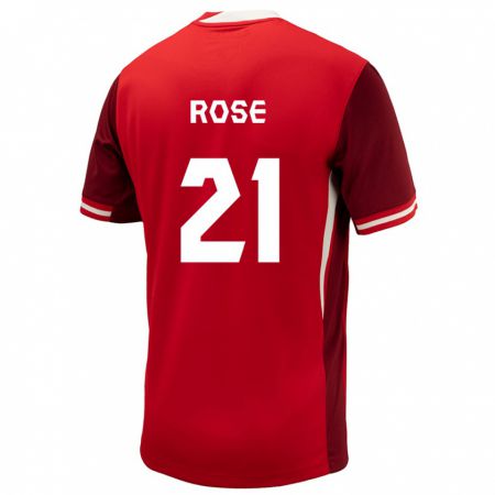 Kandiny Mujer Camiseta Canadá Jade Rose #21 Rojo 1ª Equipación 24-26 La Camisa Chile