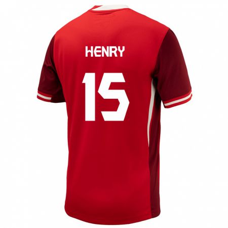 Kandiny Mujer Camiseta Canadá Doneil Henry #15 Rojo 1ª Equipación 24-26 La Camisa Chile