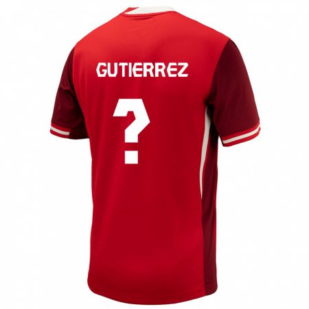 Kandiny Mujer Camiseta Canadá Cristián Gutiérrez #0 Rojo 1ª Equipación 24-26 La Camisa Chile